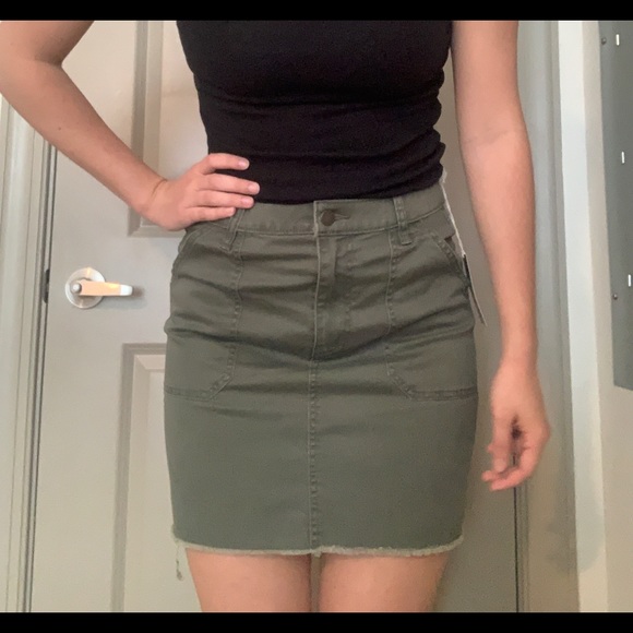 Target Olive Jean Skirt 